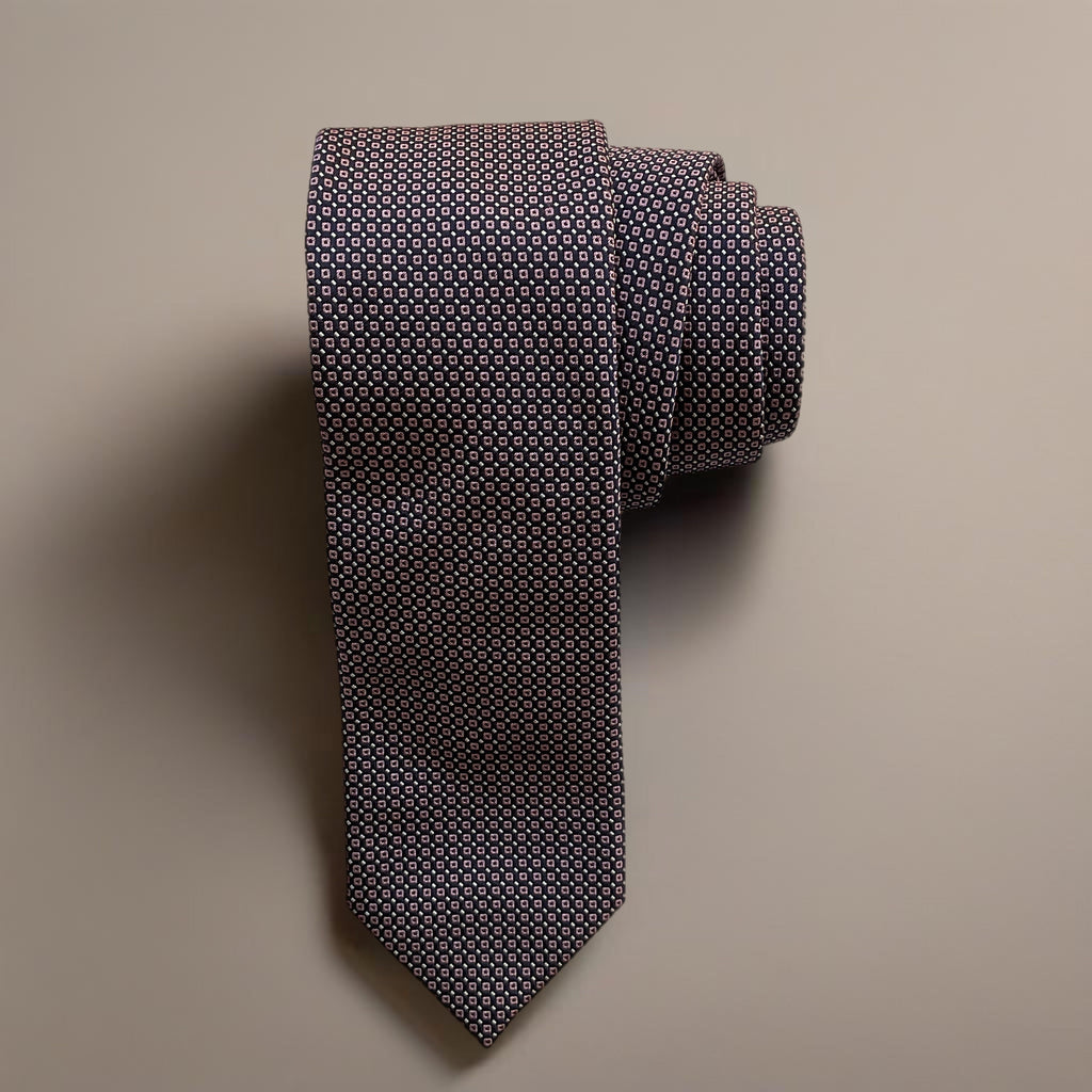 Pink and Navy Tile Tie