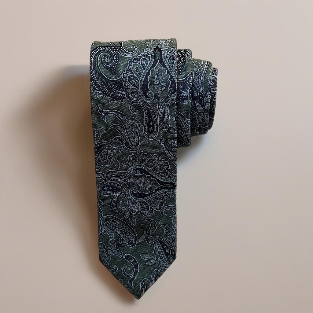 Green and Blue Paisley Tie