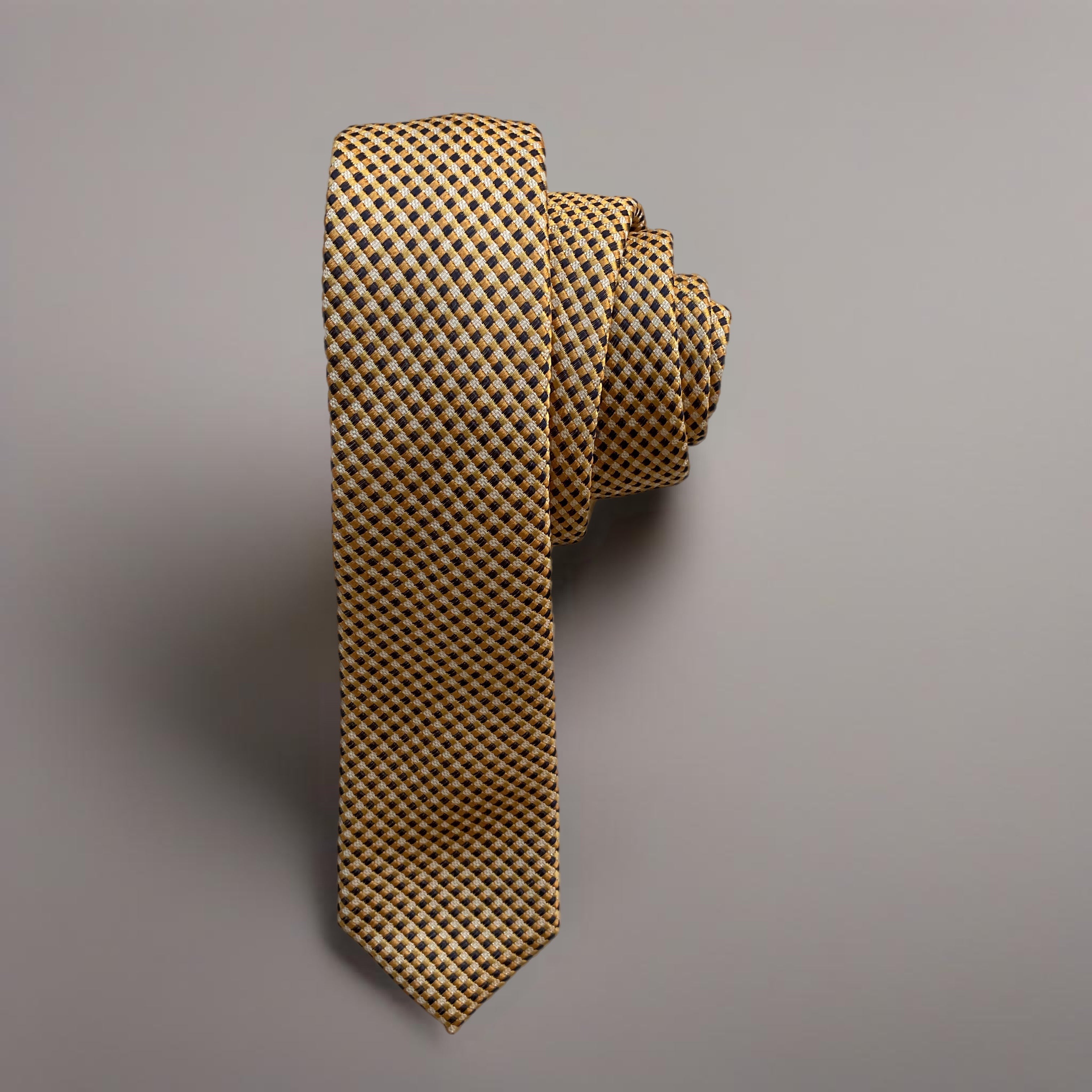 Yellow Blue White Mini Square Tie