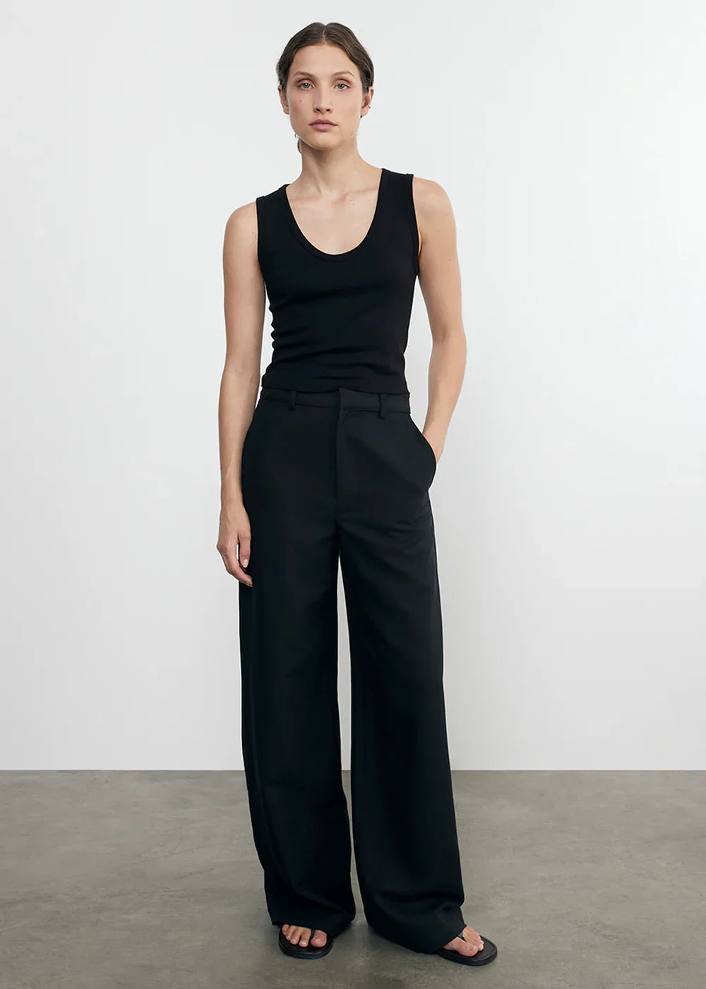 Supima Rib Baby Rib Cropped Fitted U Tank