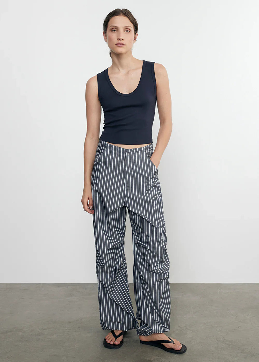 Supima Rib Baby Rib Cropped Fitted U Tank