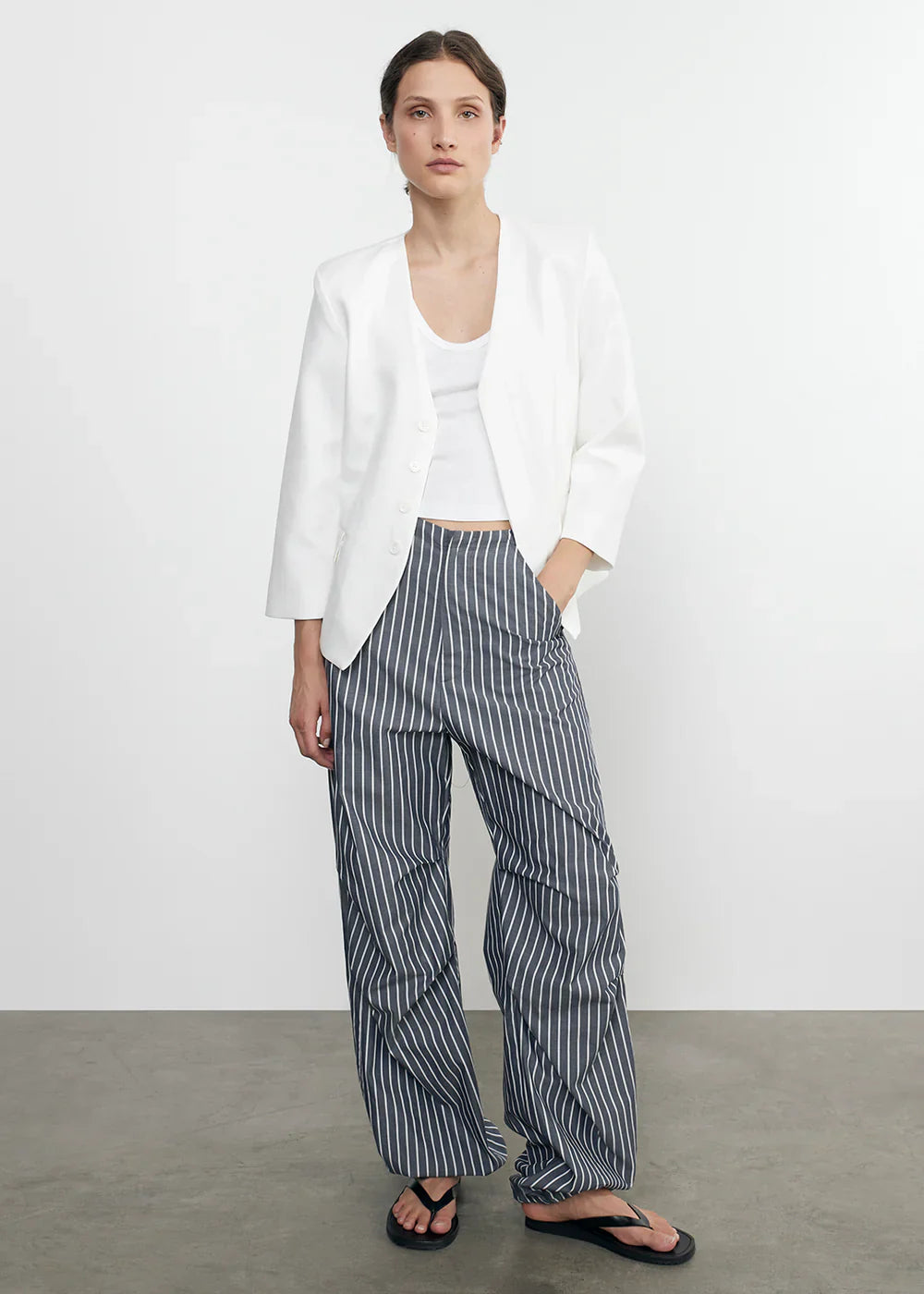 Supima Rib Baby Rib Cropped Fitted U Tank