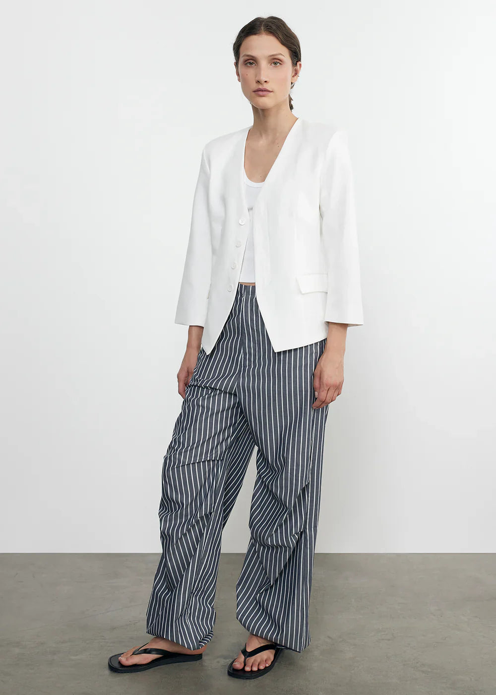 Supima Rib Baby Rib Cropped Fitted U Tank