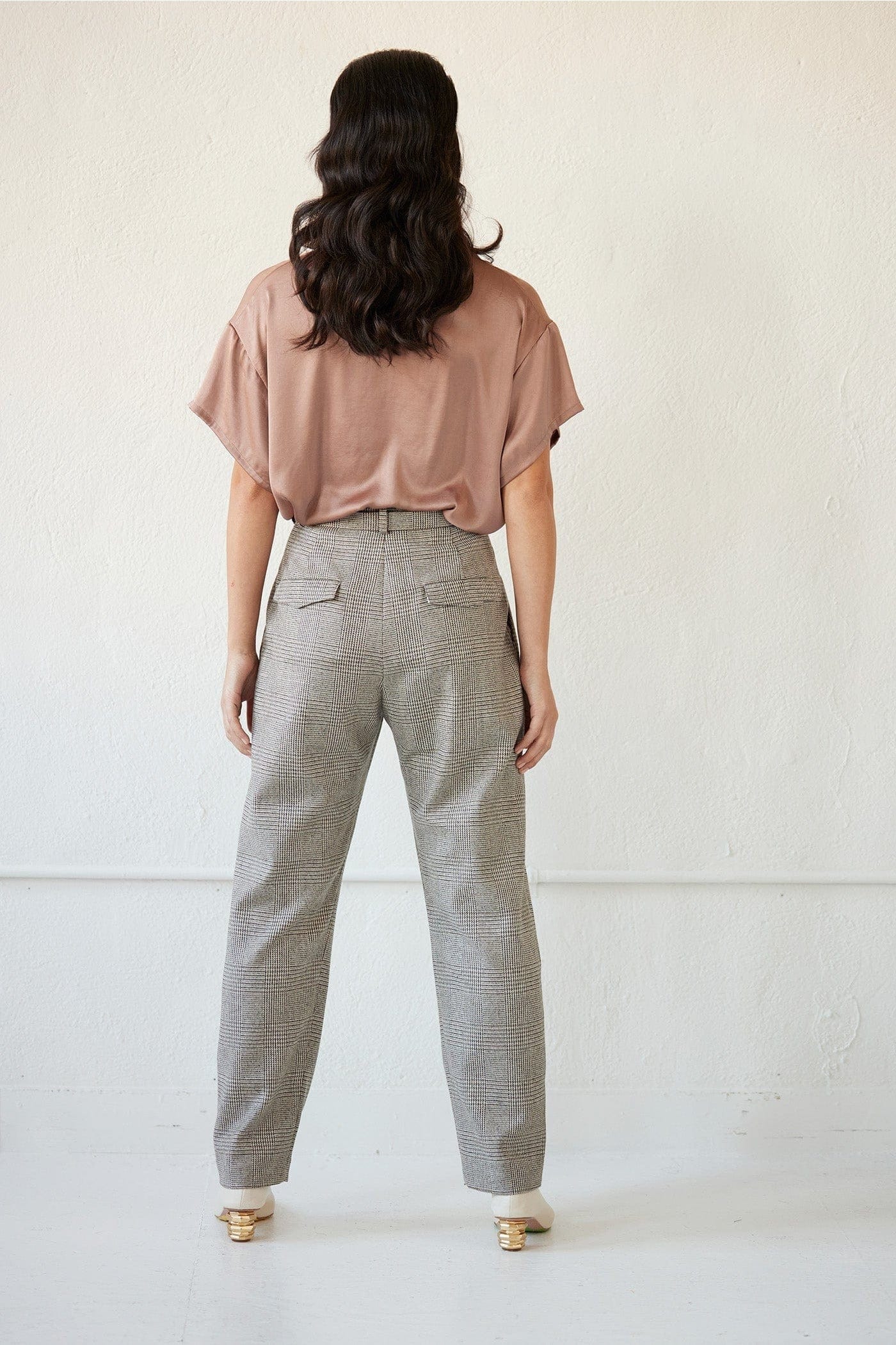 Sophia Pant in Chai Plaid Wool