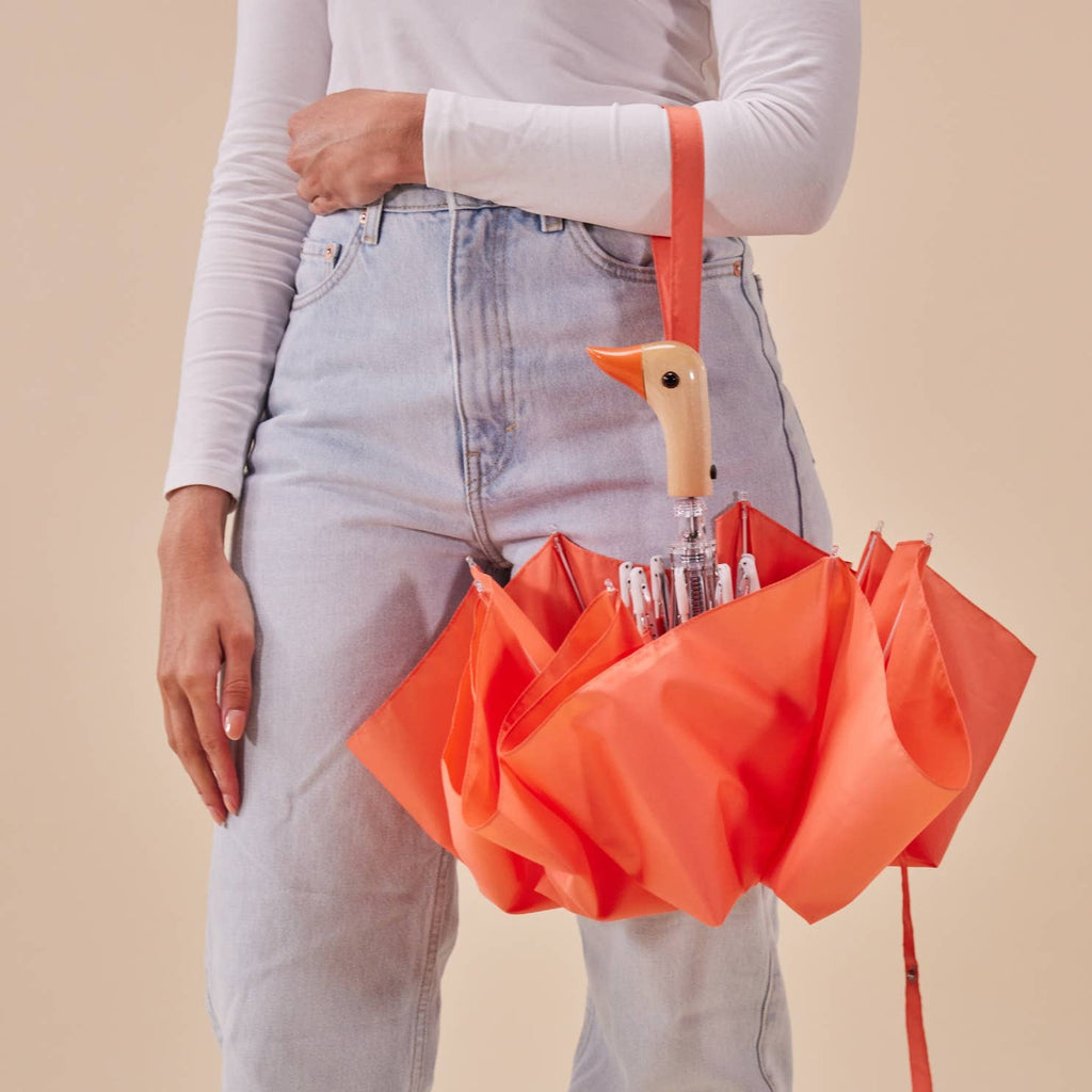 Peach Compact Eco-Friendly Duck Umbrella